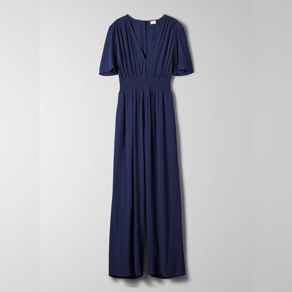 Aritzia Wilfred Illana Wide Leg Jumpsuit Classic Navy